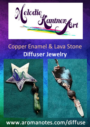 Copper Enamel Art and Lava Stone Essential Oil Diffuser Jewelry